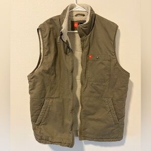 American Outdoorsman Sherpa Lined Canvas Vest Tan XL Workwear Gorpcore